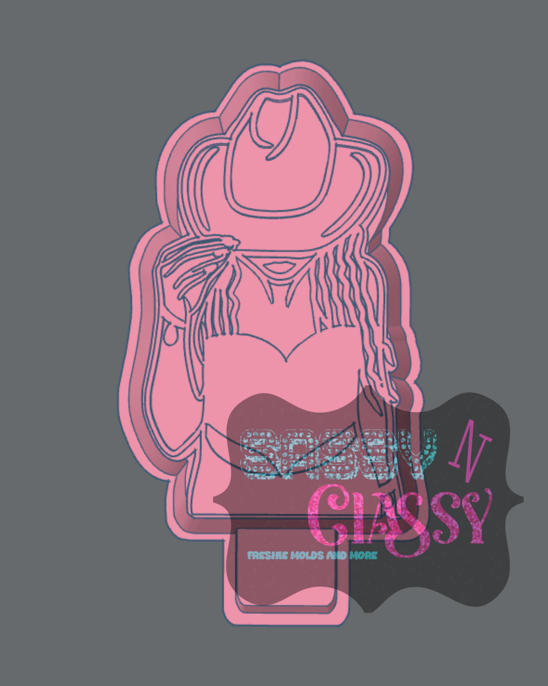 Hat Tip Cowgirl Freshie Mold HOUSING