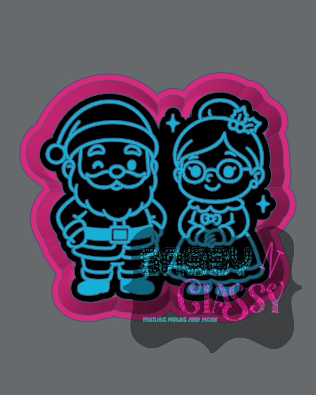 Santa and Mrs Claus Freshie Mold