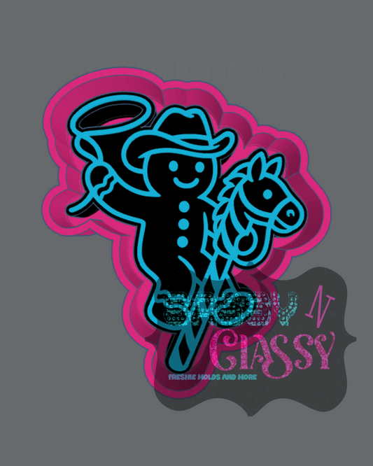 Cowboy Gingerbread on a Stick Horse Freshie Mold