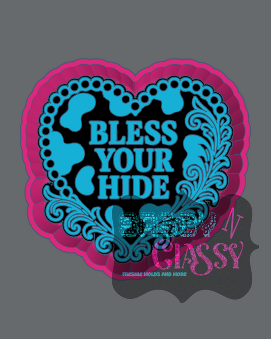 Tooled and Jeweled Bless Your Hide Freshie Mold