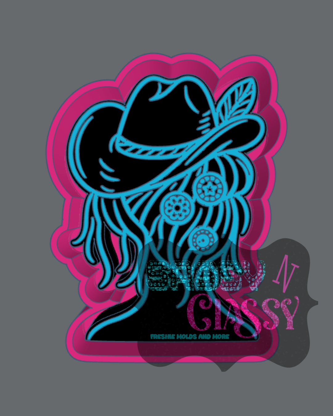 Messy Bun Cowgirl Freshie Mold