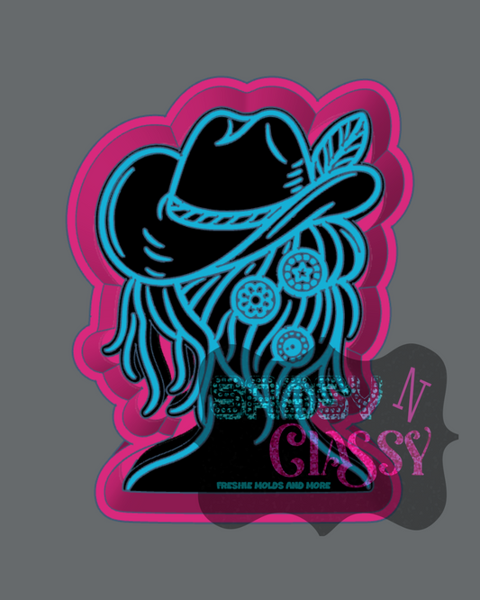 Messy Bun Cowgirl Freshie Mold