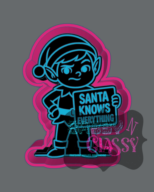 Santa Knows Everything Elf Freshie Mold