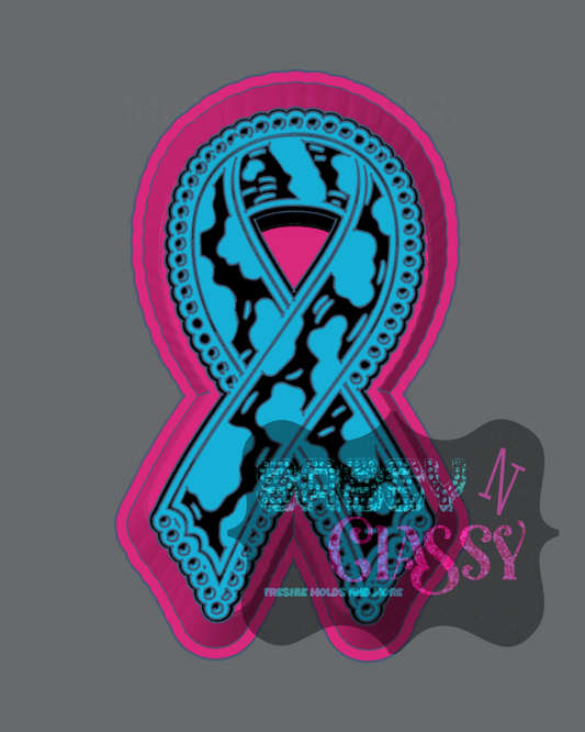 Cowhide Awareness Ribbon Freshie Mold