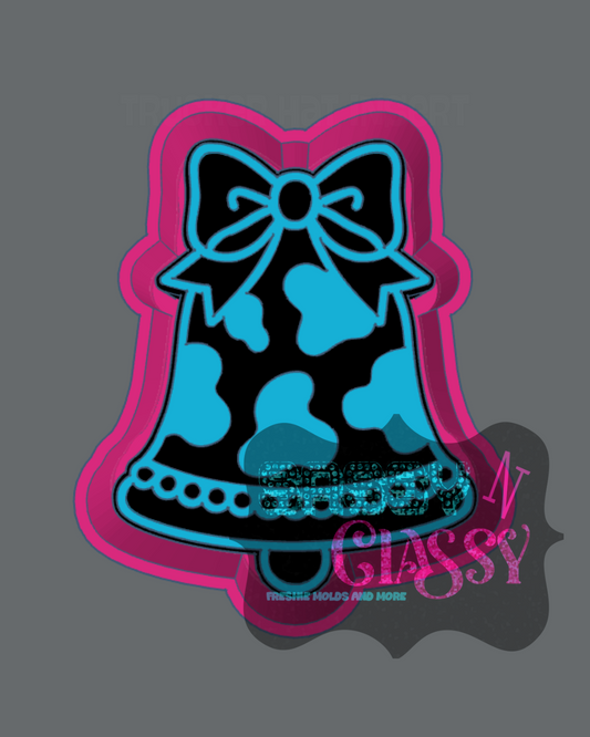 Cowprint Christmas Bell Freshie Mold