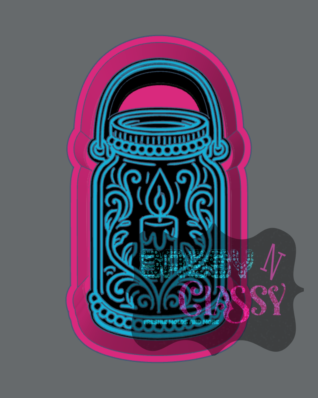 Tooled and Jeweled Lantern Freshie Mold