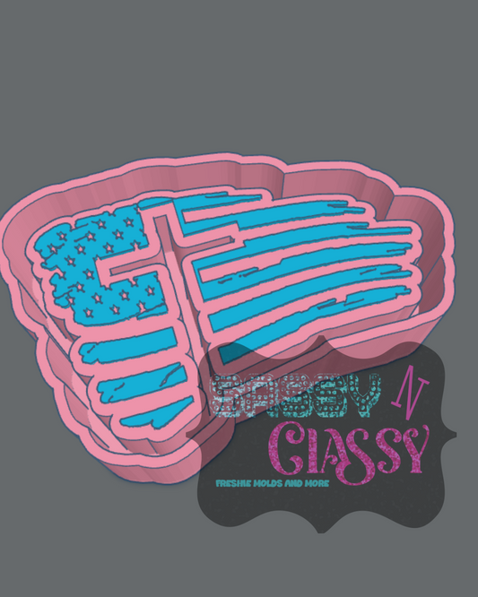 Cross Flag Freshie Mold