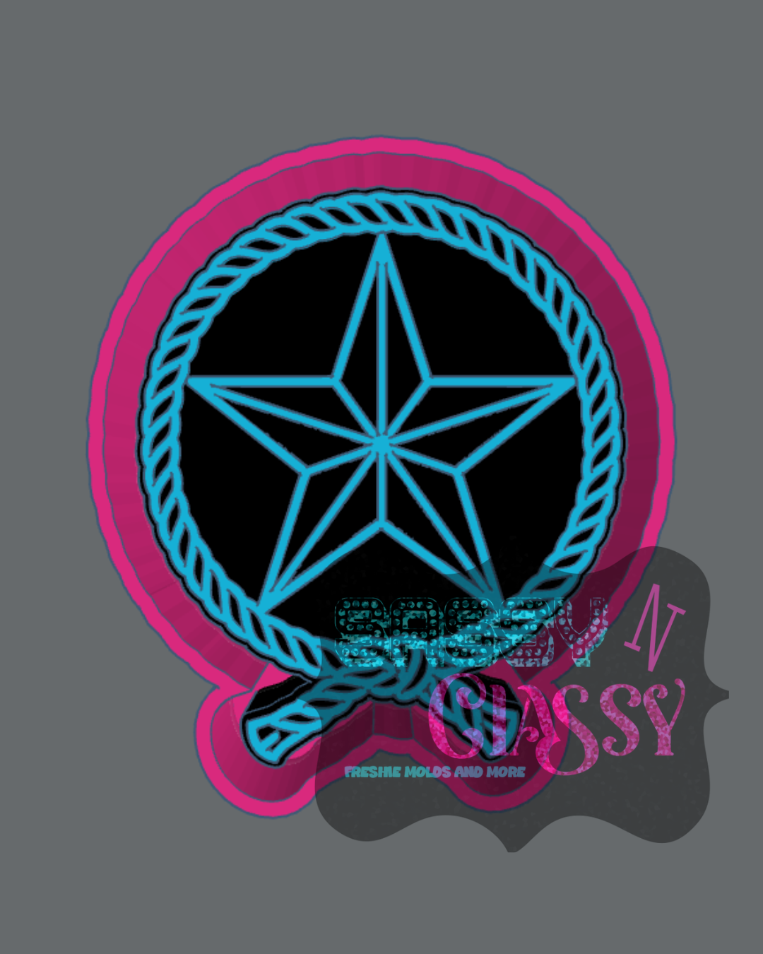 Star with Rope Border Freshie Mold