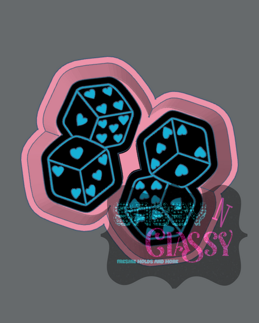 Heart Dice Vent Freshie Mold