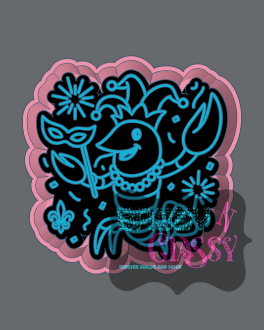 Mardi Gras Crawfish Freshie Mold