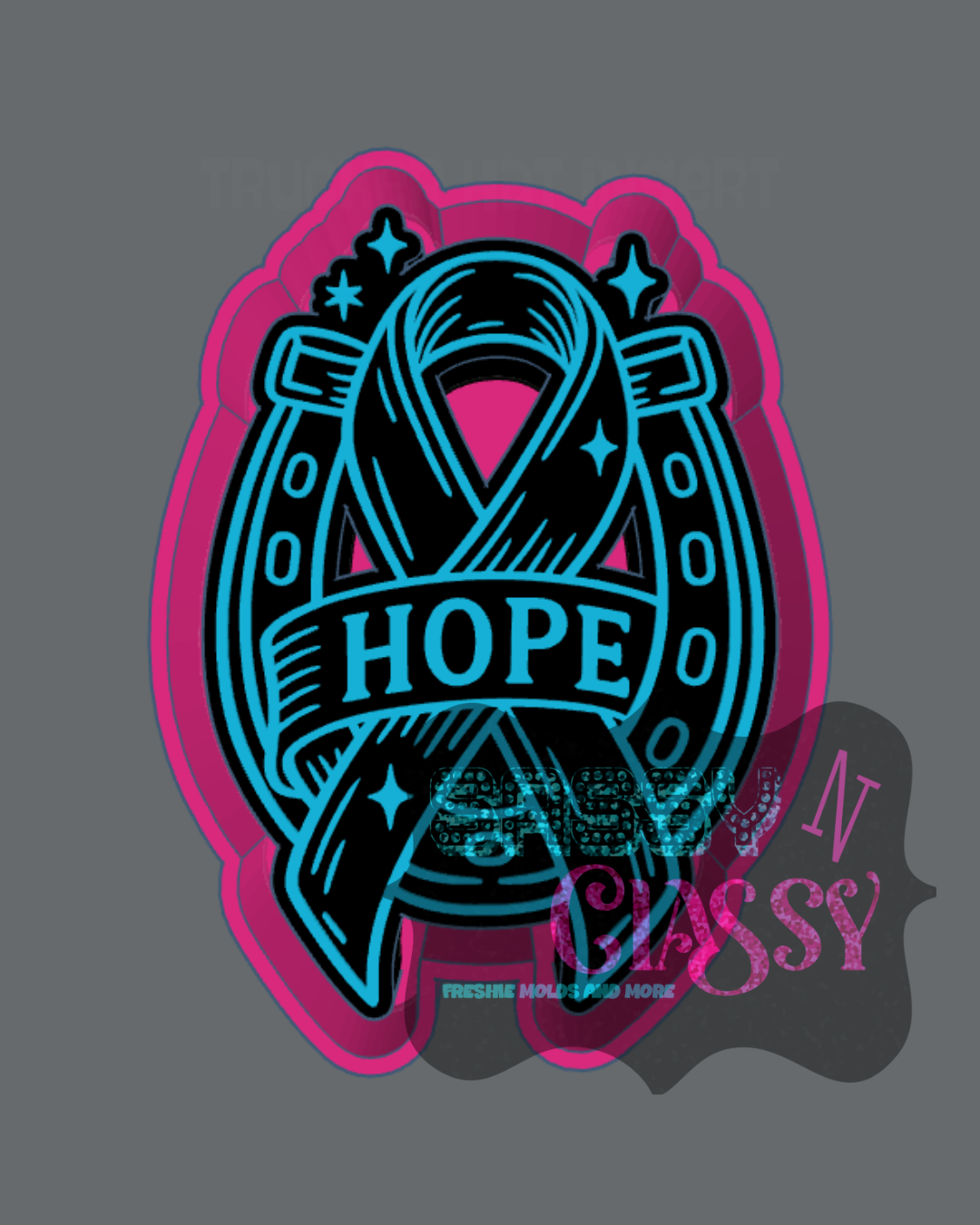 Hope Horseshoe Awareness Ribbon Freshie Mold