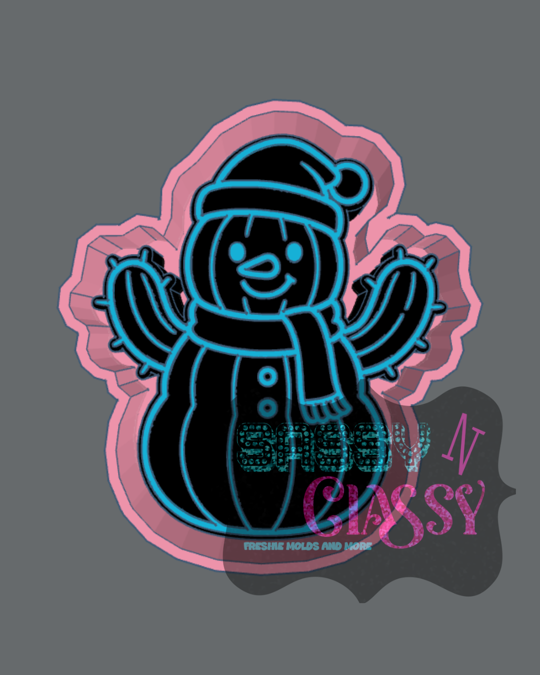 Cactus Snowman Freshie Mold