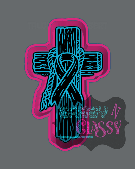 Wooden Cross Awareness Ribbon Freshie Mold