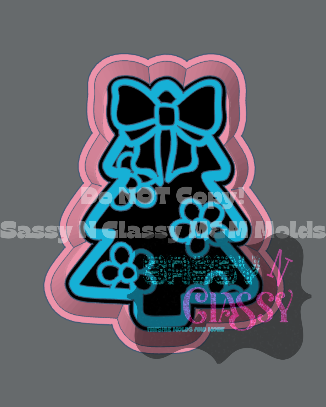 Floral Christmas Tree Freshie Mold