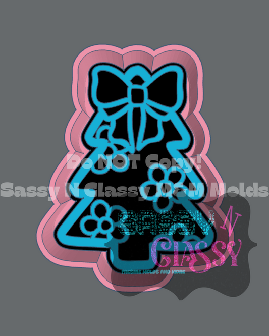 Floral Christmas Tree Freshie Mold