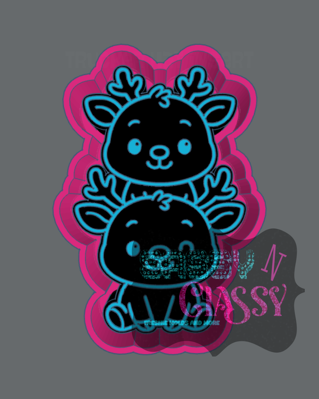 Reindeer Duo Freshie Mold