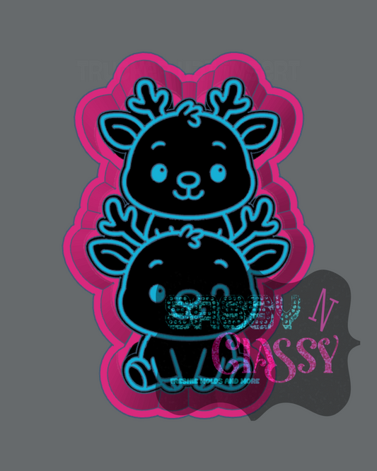 Reindeer Duo Freshie Mold