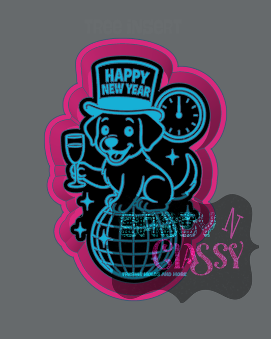 New Year Pup Freshie Mold