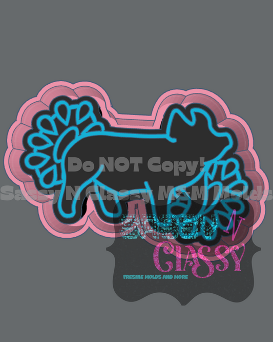 Pig with Conchos Freshie Mold
