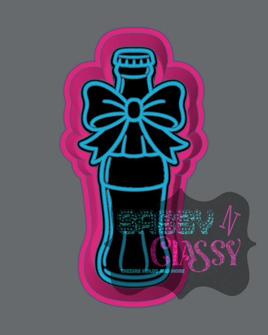 Glass Soda Bottle with Bow Freshie Mold