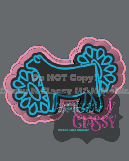 Cow with Conchos Freshie Mold