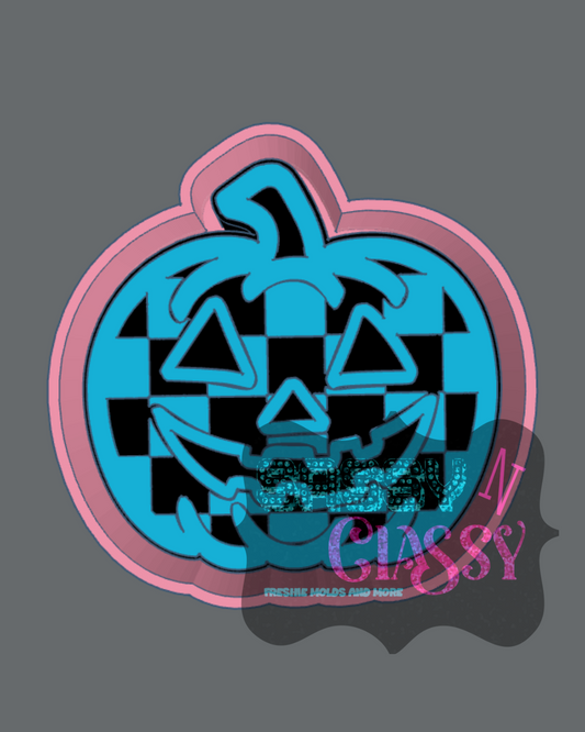 Checkered Jack O Lantern Freshie Mold