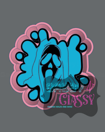 Ghost Face Splatter Freshie Mold