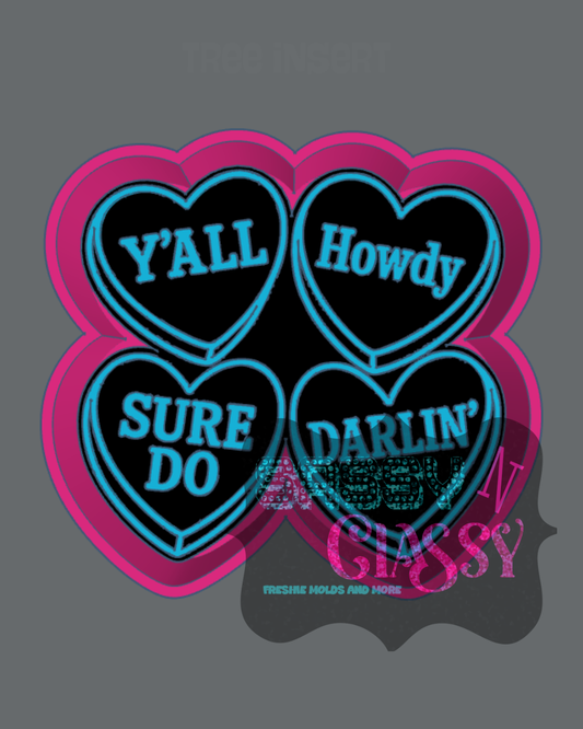 Western Convo Hearts Freshie Mold