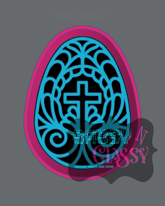 Stained Glass Cross Egg Freshie Mold
