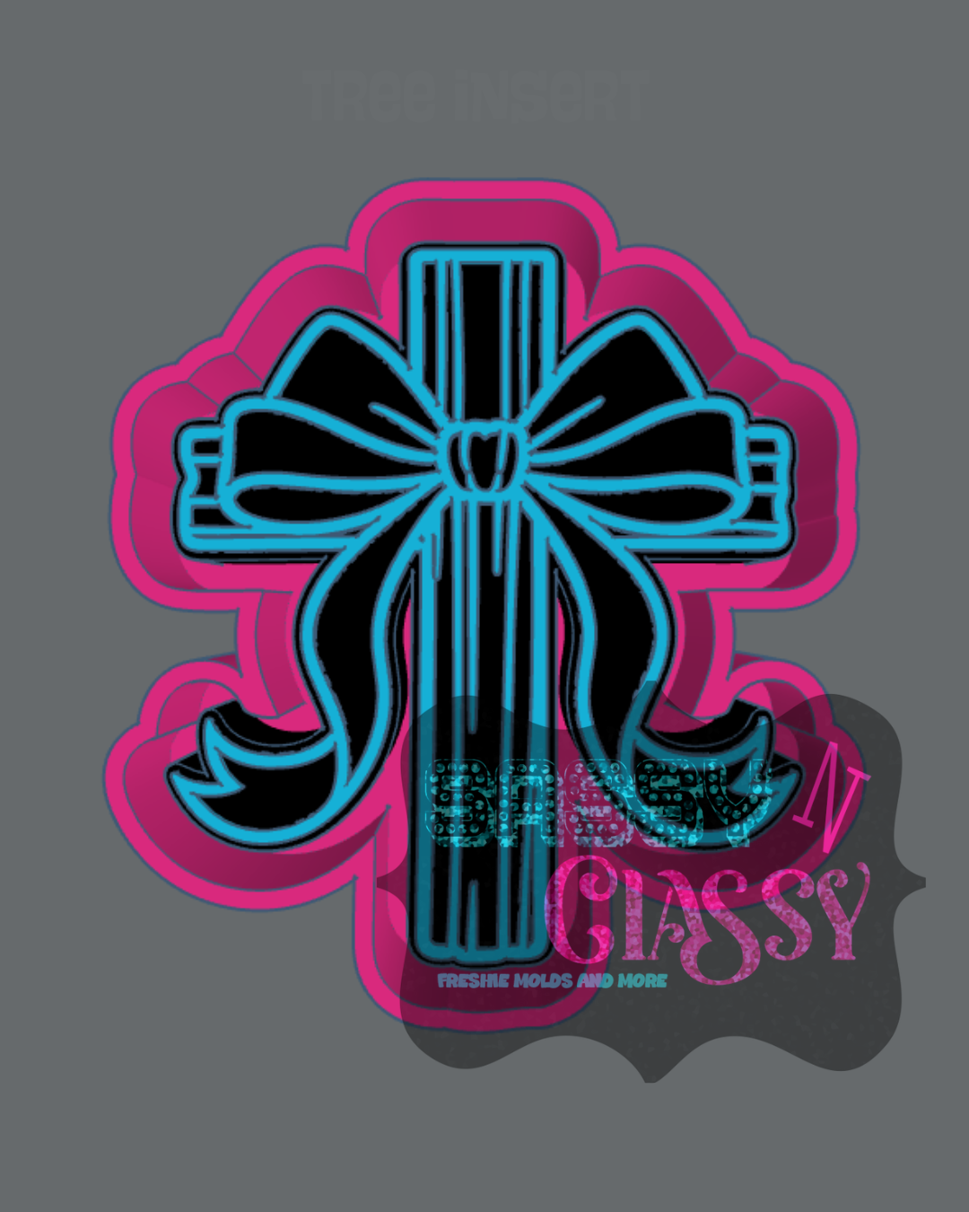 Cross with Bow Freshie Mold