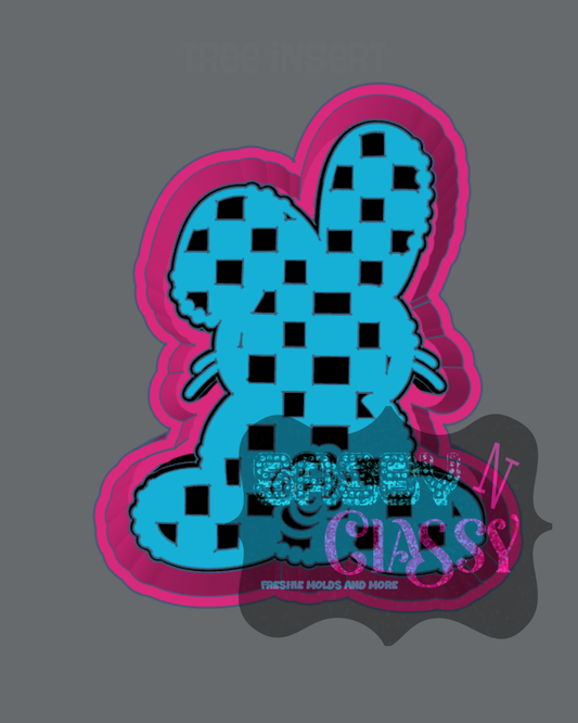 Checkered Bunny Freshie Mold