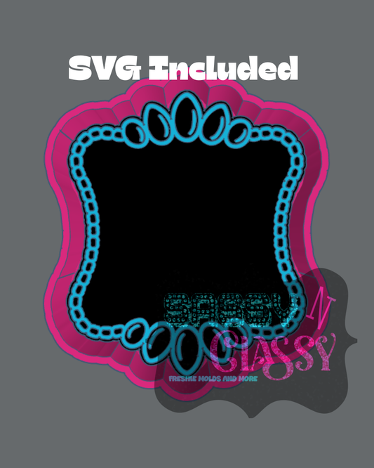 Simple Turquoise Frame Freshie Mold