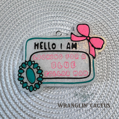 Hello Blue Collar Man Freshie Mold