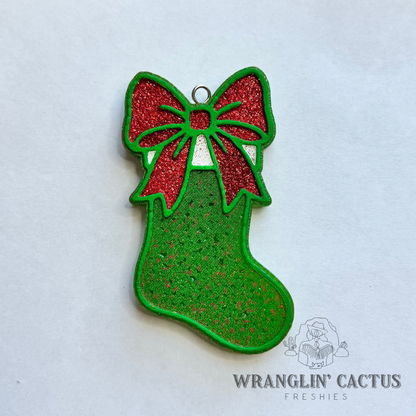 Stocking with Bow Freshie Mold