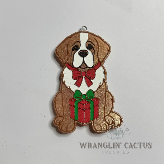 Saint Bernard with Present Freshie Mold