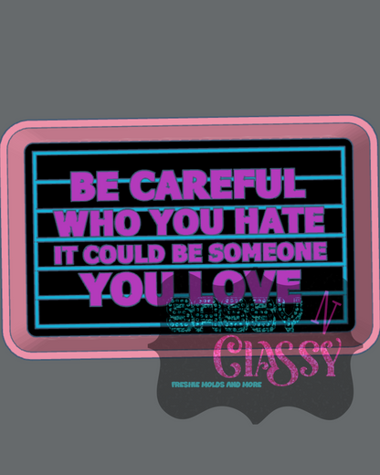 Be careful who you hate Freshie Mold