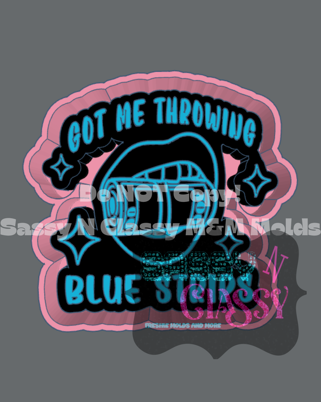 Blue Strips Freshie Mold