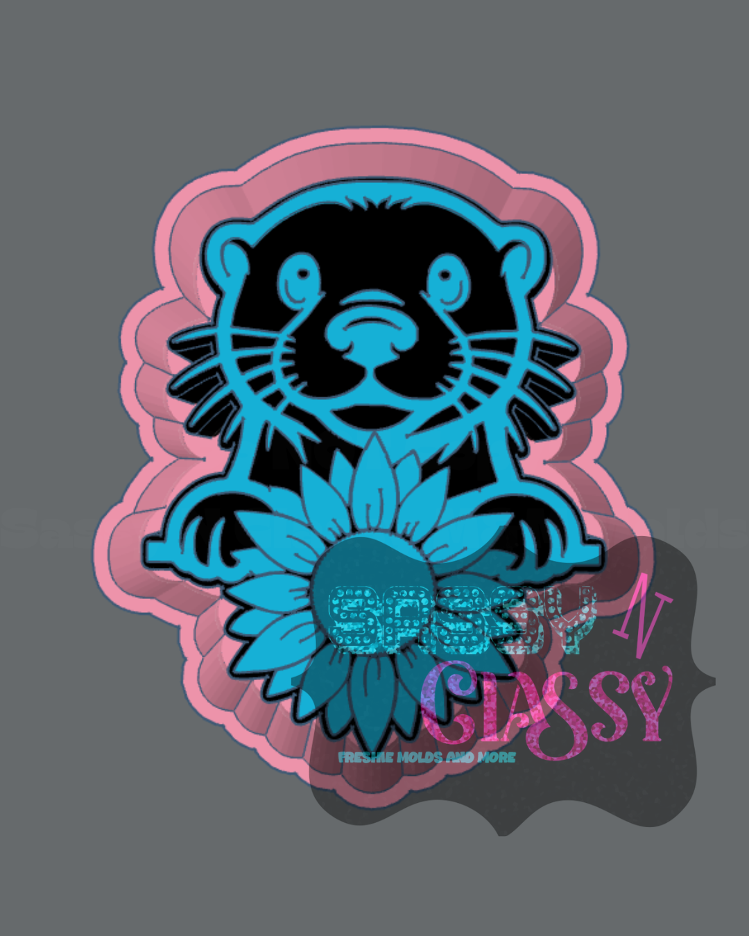 Otter with Sunflower Freshie Mold