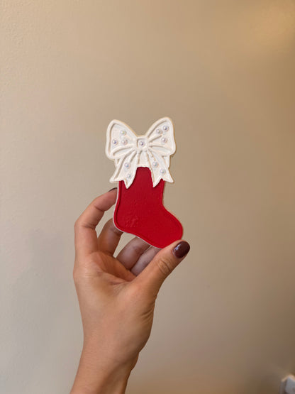 Stocking with Bow Freshie Mold