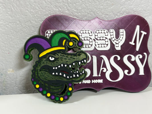 Mardi Gras Gator Head Freshie Mold