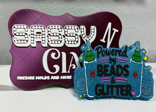 Powered by Beads and Glitter with Details Freshie Mold