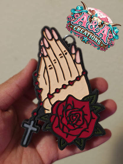 Praying Hands with Rosary Freshie Mold