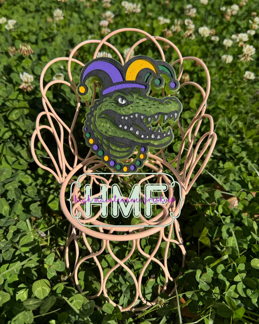 Mardi Gras Gator Head Freshie Mold