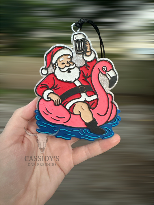 Santa on Floatie Freshie Mold by Cassidy