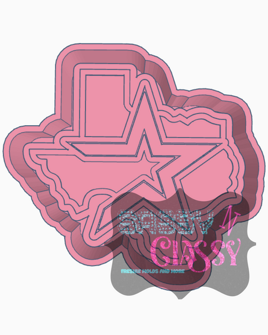 Texas with Astros Logo Freshie Mold